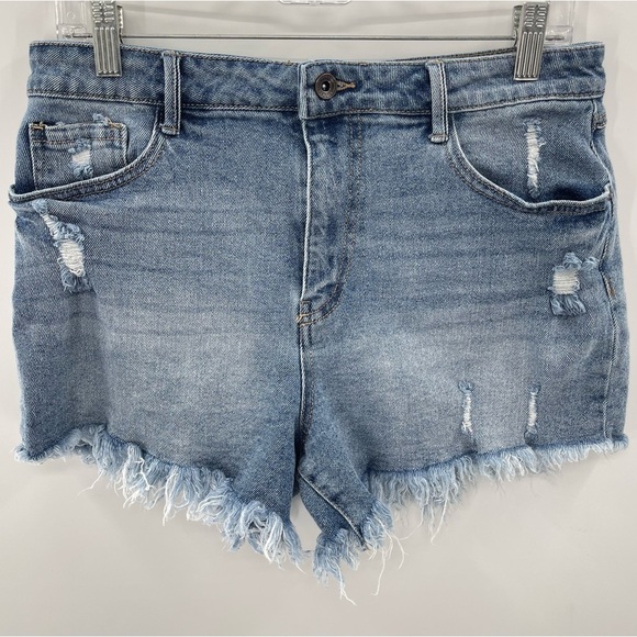 Rewash Pants - Rewash Super High Rise Raw Hem Jean Shorts Size 30